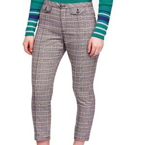 Free People Womens Tailored Plaid Cropped Pants